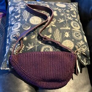 Purple Woven Crossbody Bag
